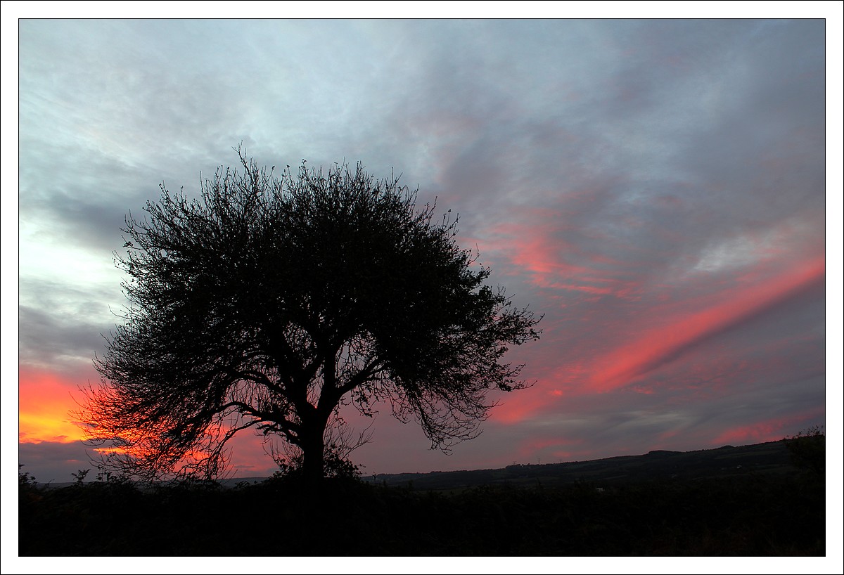 Lopérec, au Coucher du Soleil