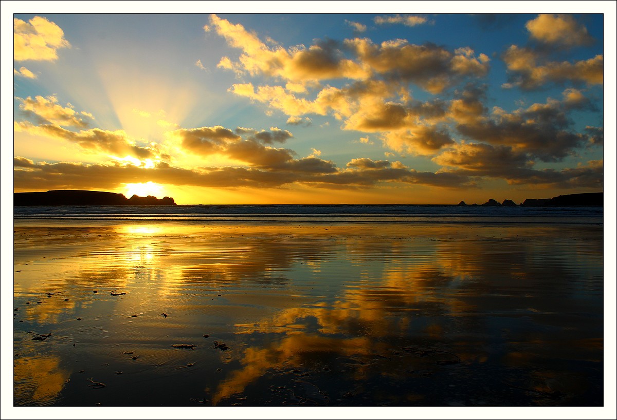 Goulien, coucher de soleil, veille de tempête