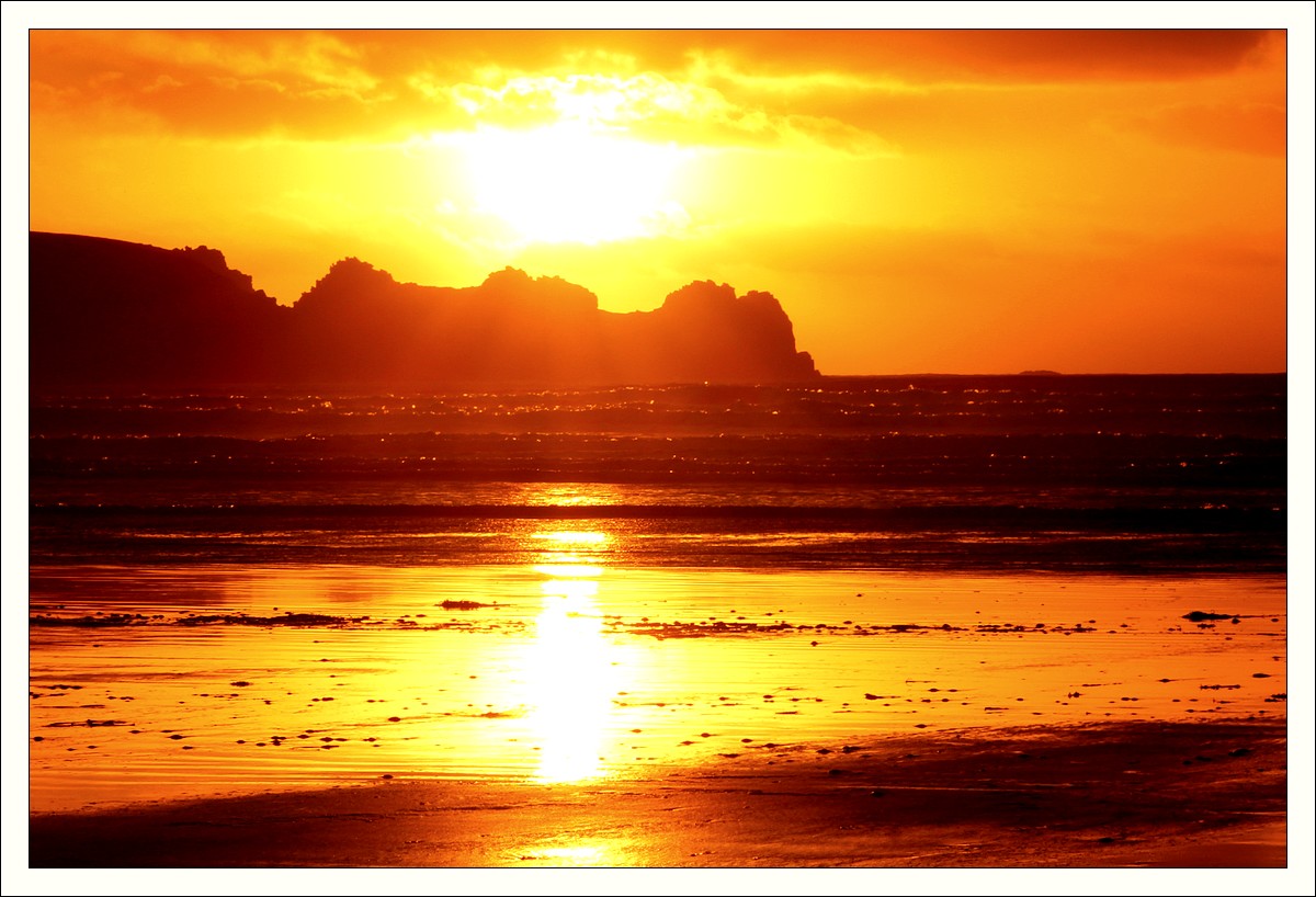 Goulien, coucher de soleil, veille de tempête
