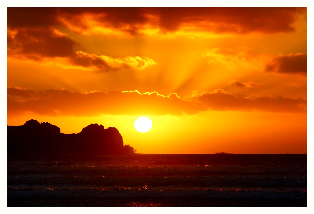 Goulien, coucher de soleil, veille de tempête