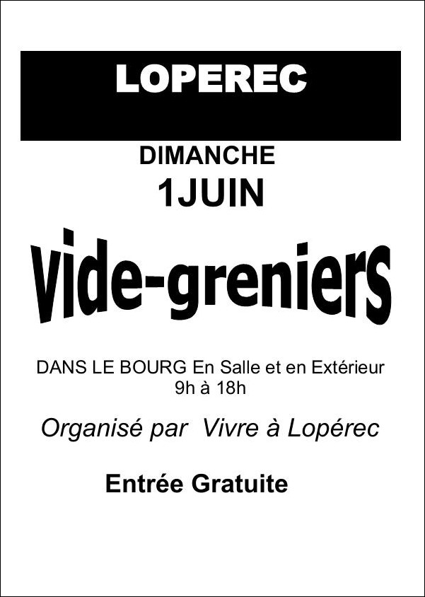 Lopérec Vide-Greniers 1er juin 2014